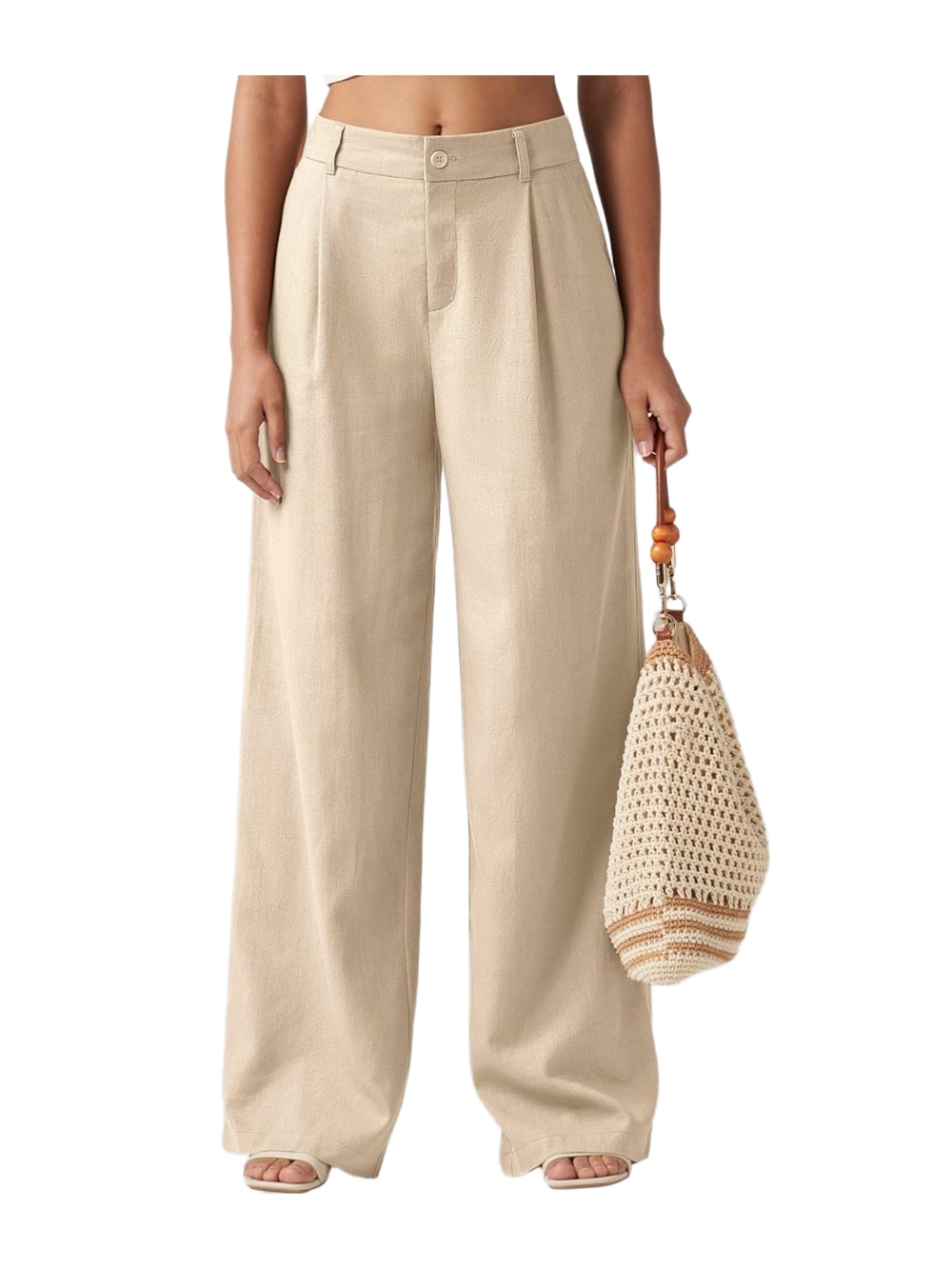 Willit Women's Linen Pants Wide Leg Work Dress Pants Casual Slacks Pant (L) 31"